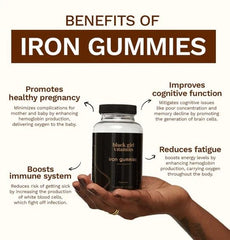 Label highlights gluten-free and gelatin-free formula for Black Girl Vitamins Iron Gummies.