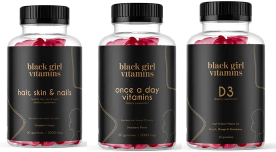 Black Girl Vitamins Look Good Feel Good bundle bottle shows the complete wellness set.