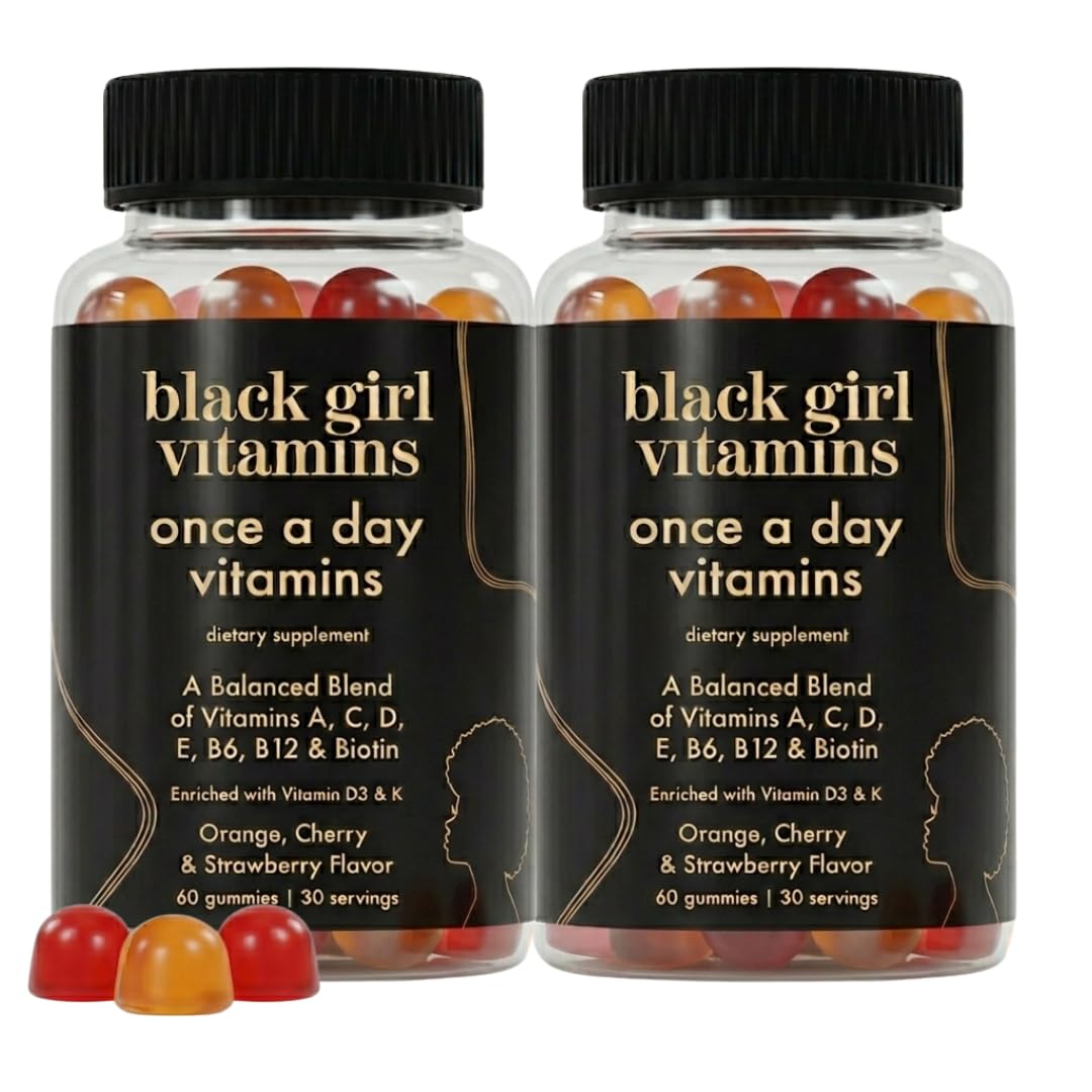 Black Girl Vitamins Once a Day bottle front for daily health.