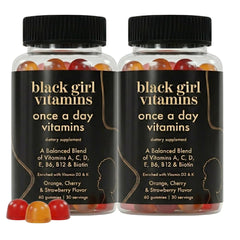 Black Girl Vitamins Once a Day bottle front for daily health.