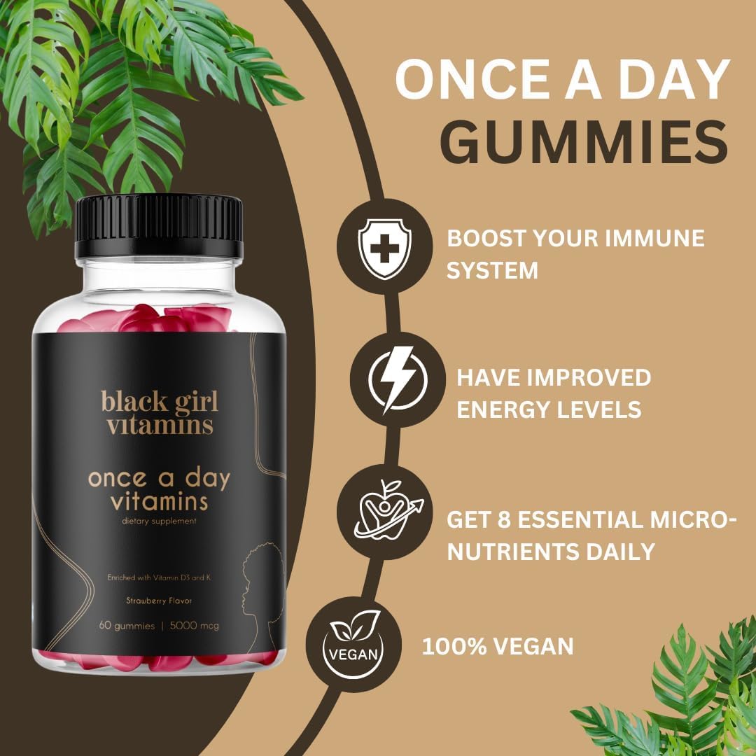 Once a Day Multivitamin gummies bottle by Black Girl Vitamins for daily wellness.