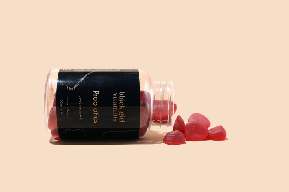 Black Girl Vitamins probiotic gummies raspberry watermelon flavor for tasty daily routine