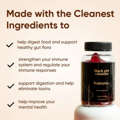 Black Girl Vitamins label highlights vegan gluten-free gelatin-free formula for sensitive diets