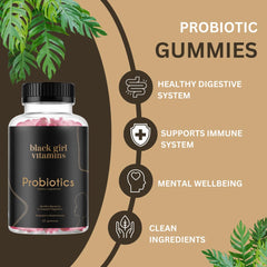 Black Girl Vitamins probiotic bottle packaging for convenient daily routine