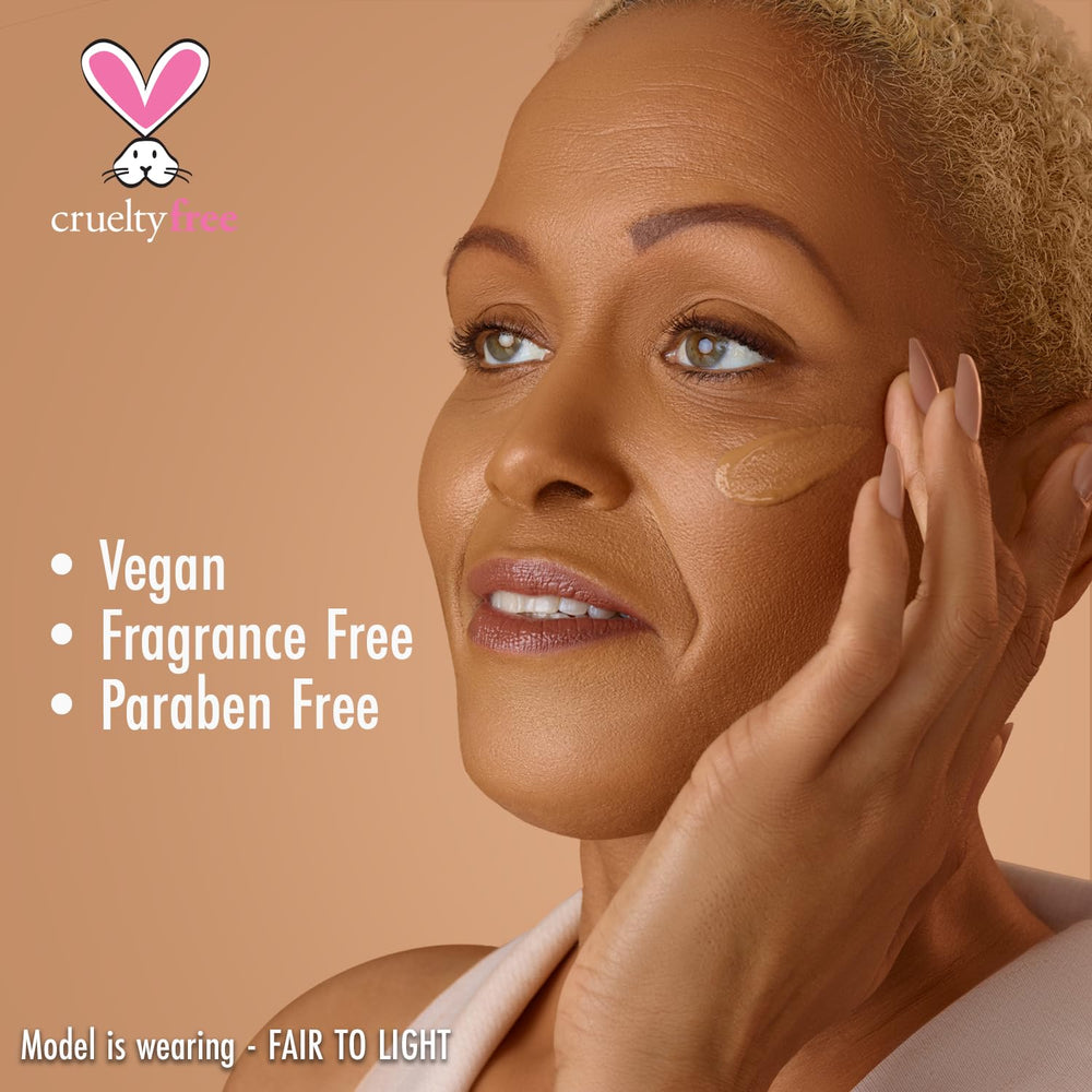 Black Radiance concealer with damp sponge application for seamless finish