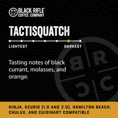 Close-up of BRCC Tactisquatch Arabica beans ready for a smooth brew
