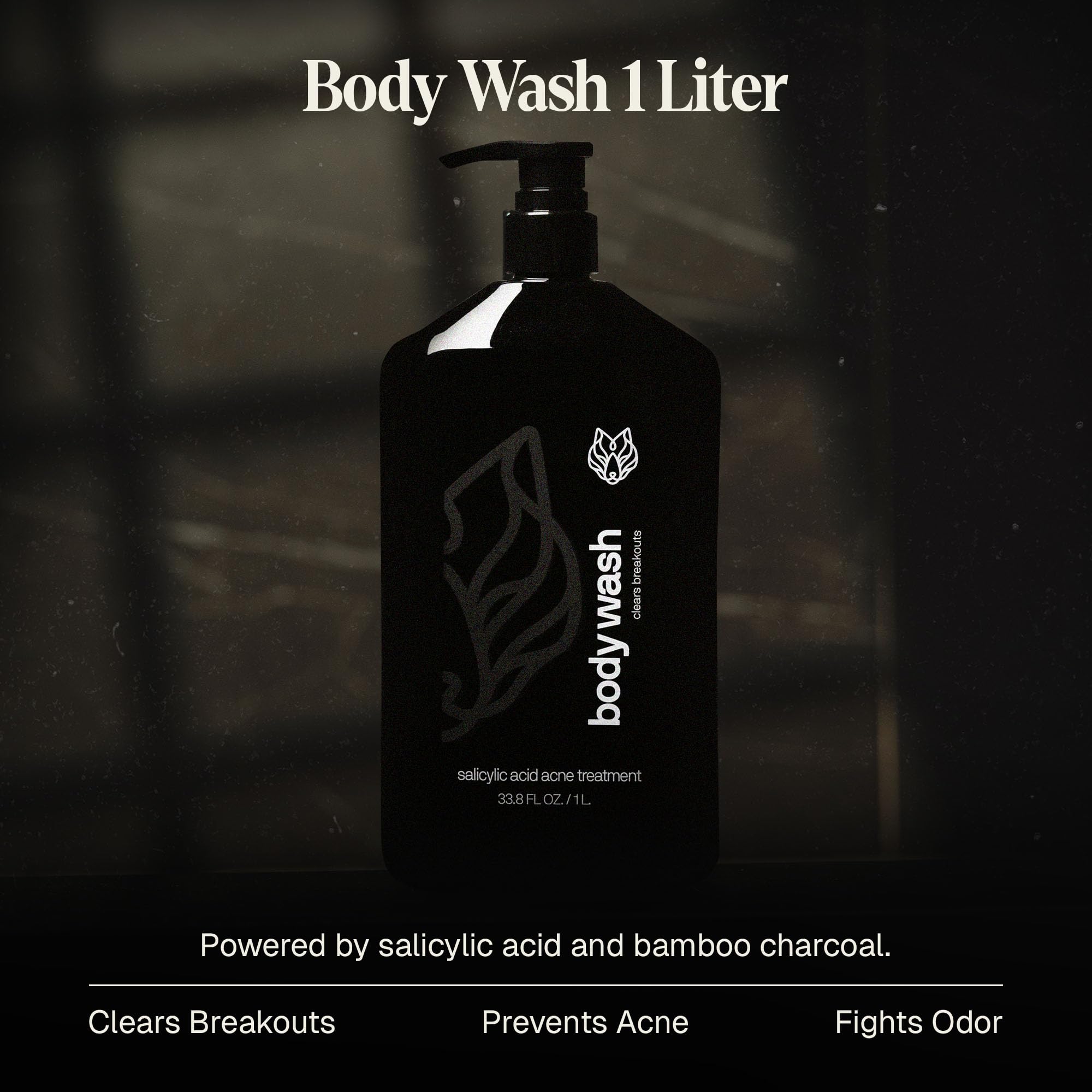 Black Wolf body wash lather close-up highlights rich suds for cleansing.
