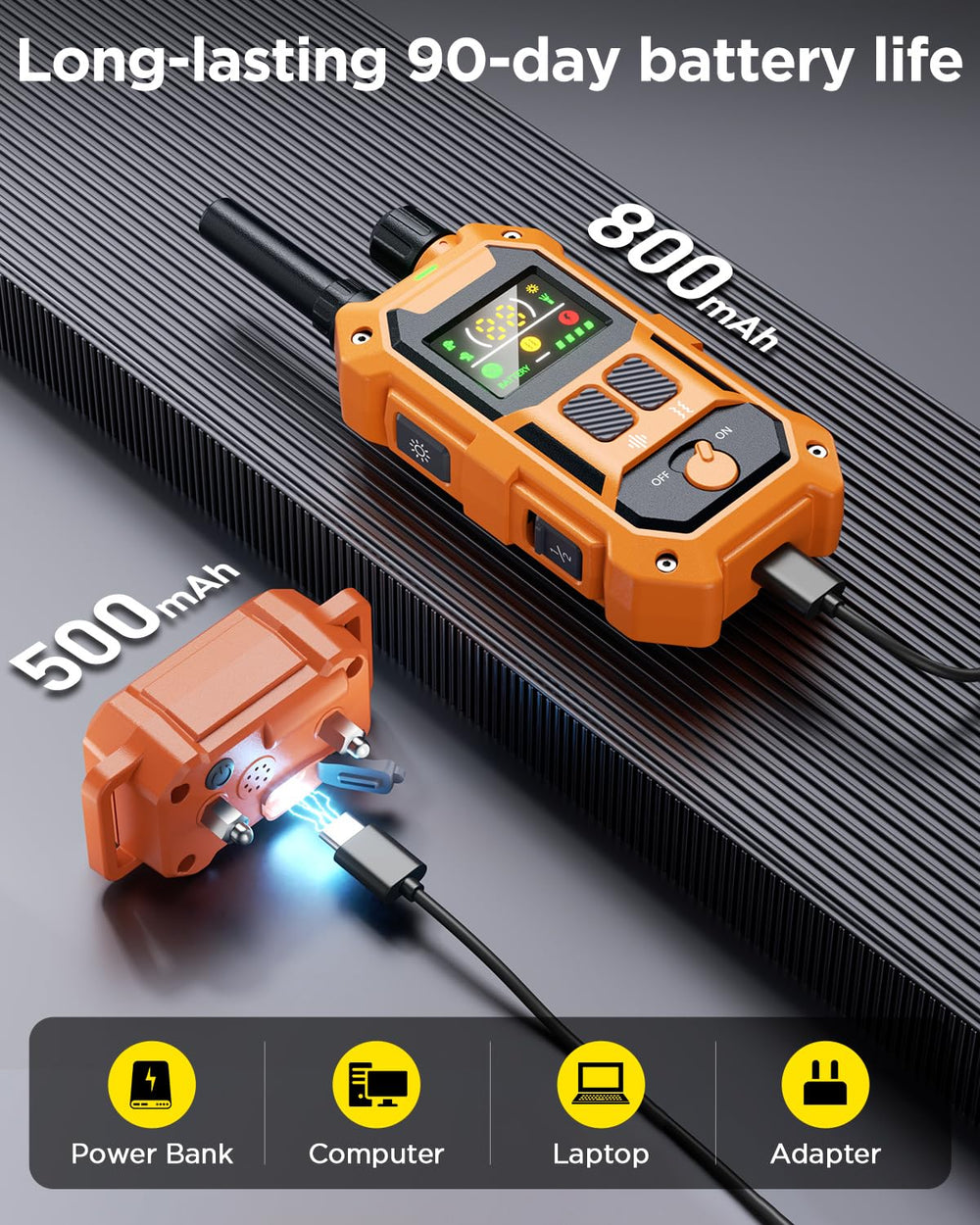Blackdog 90-day battery life supports extended trips and consistent training.