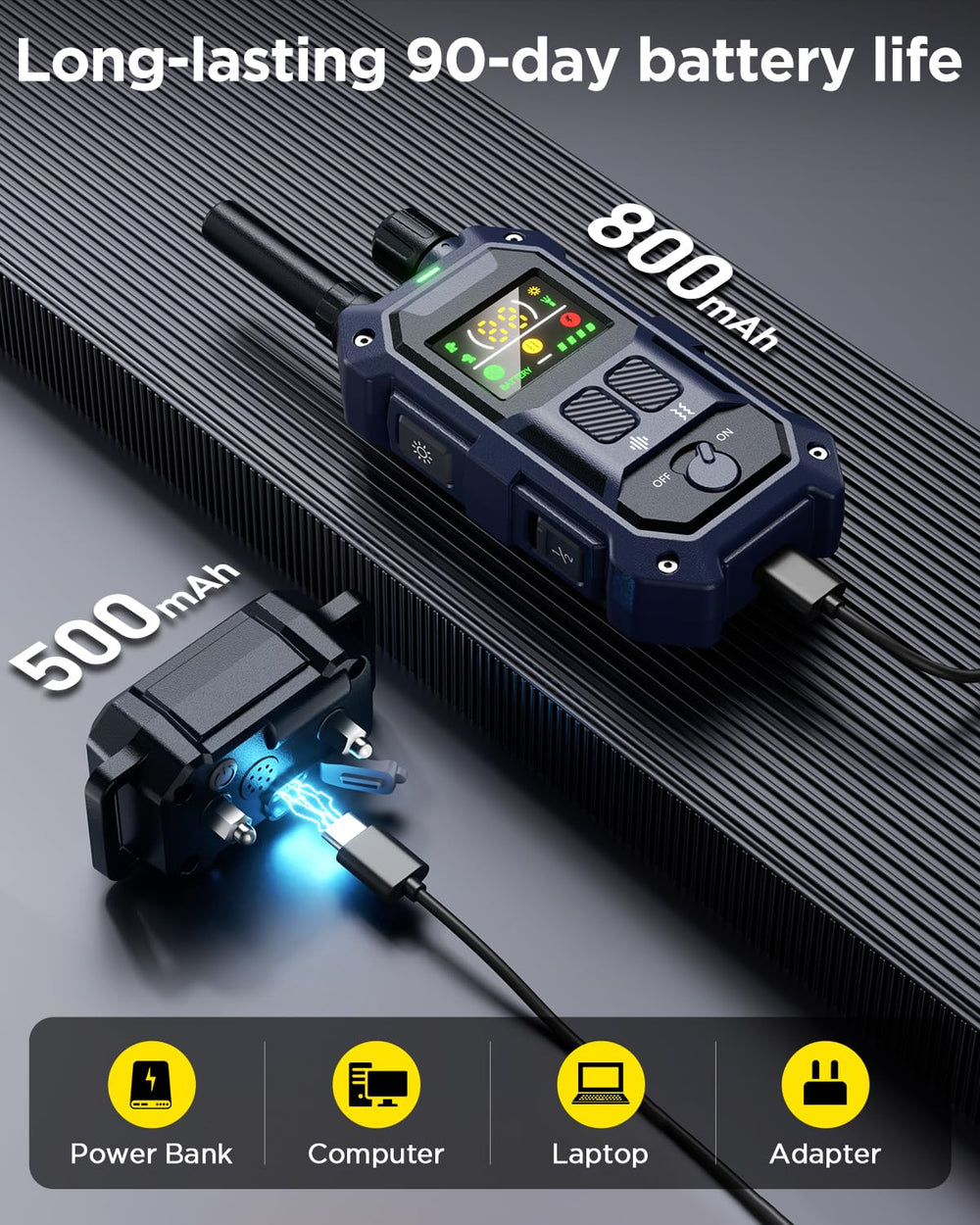 Blackdog LCD-screen shows four training modes for customized sessions