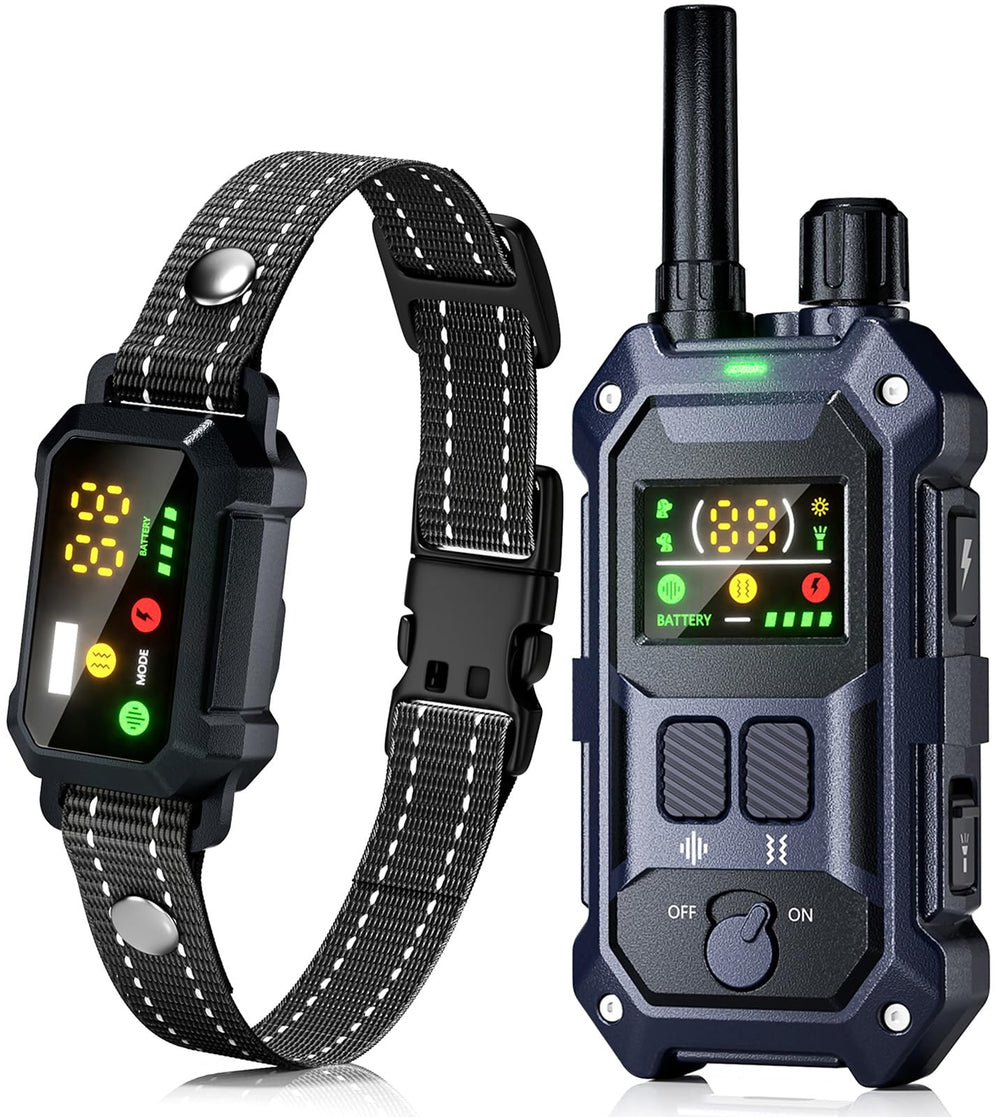 Blackdog shock collar front view shows rugged build for outdoor training benefits