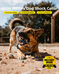 Blackdog shock collar side view highlights durable casing for rugged hikes