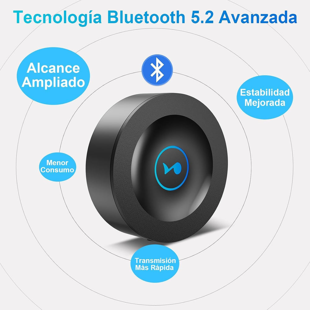 BLACKHORSE Bluetooth 5.2 receiver top view illustrating compact design for easy placement