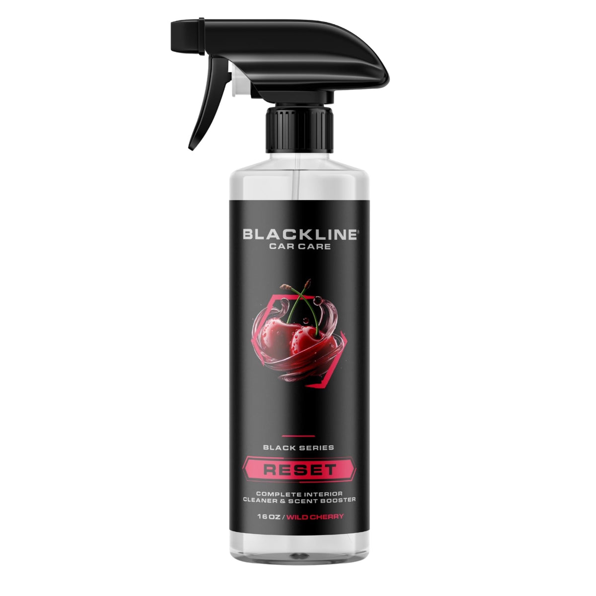 Blackline Reset bottle pour demonstrates premium interior cleaner for a fresh cabin.