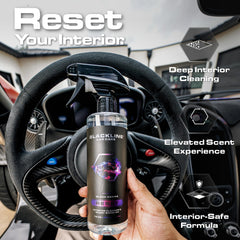 Blackline Reset high-foam lather showcases thorough stain lifting and oil removal.