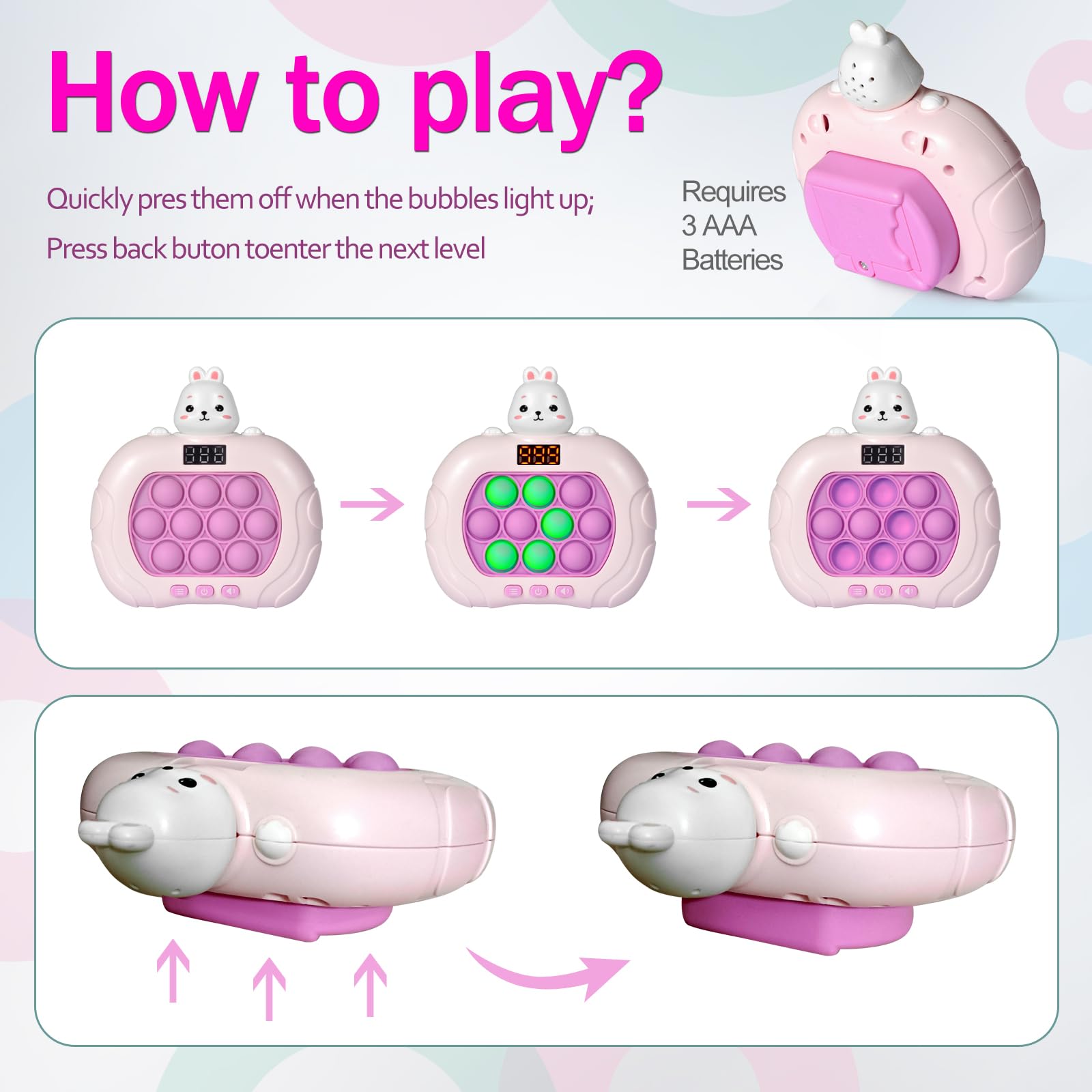 Blackma Bubble-push action shows satisfying tactile clicks for focus.