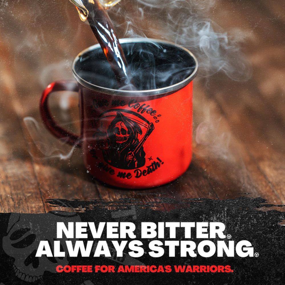 Blackout Coffee Morning Reaper pod releasing warm aroma steam.