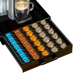 BLACKSMITH FAMILY Vertuo pod holder with glossy top keeps pods neatly accessible and organized