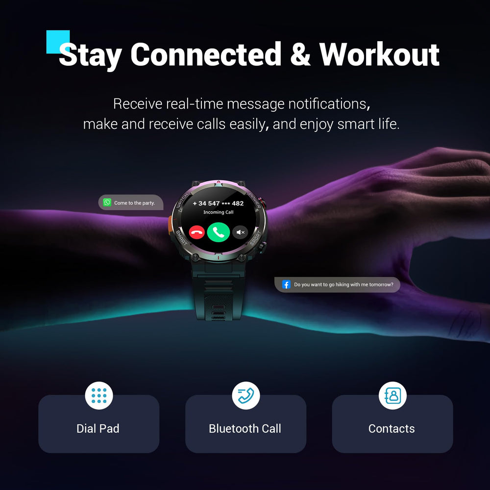 Blackview Military Smartwatch makes calls from the wrist for hands free use