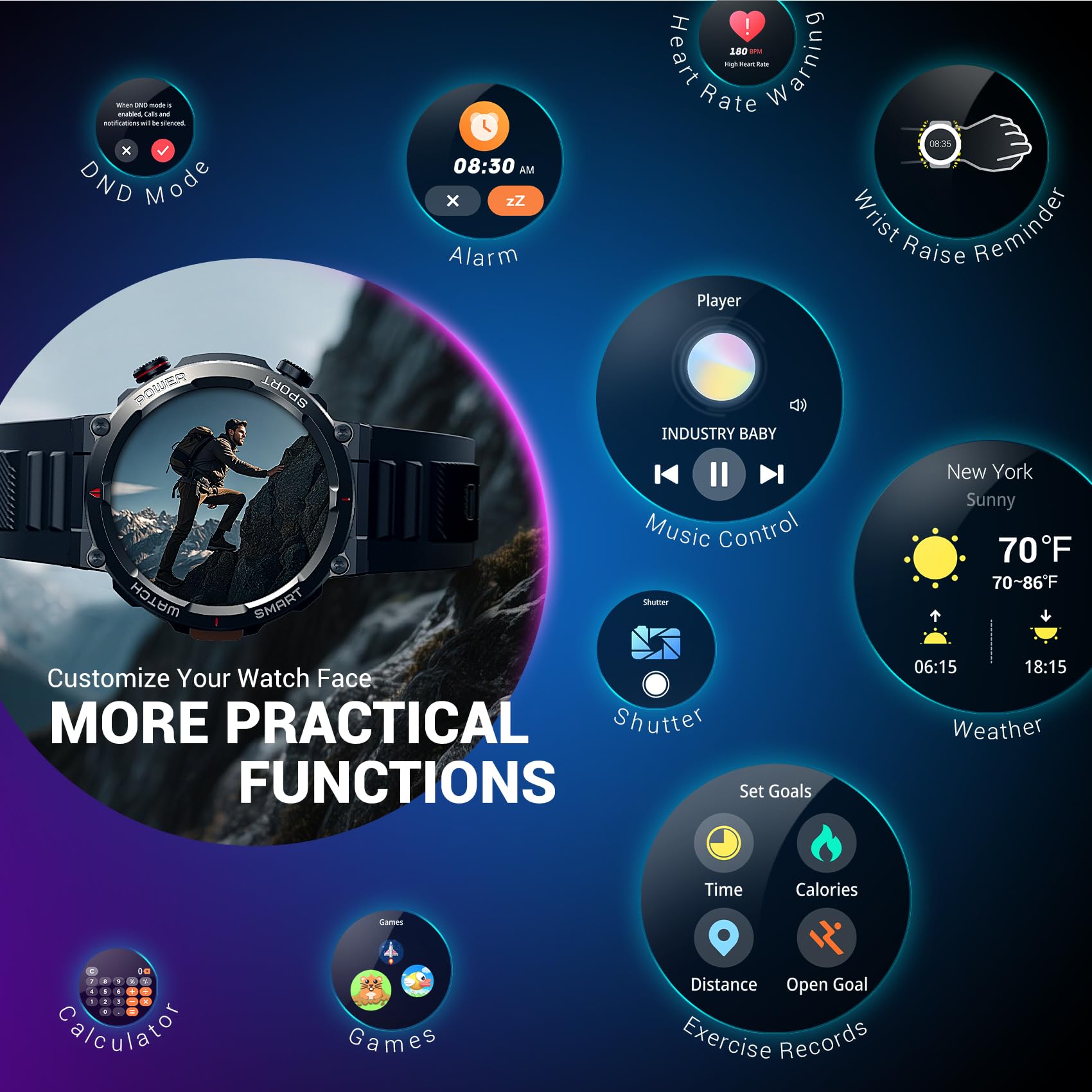 Blackview Military Smartwatch durable IP68 design for rugged use