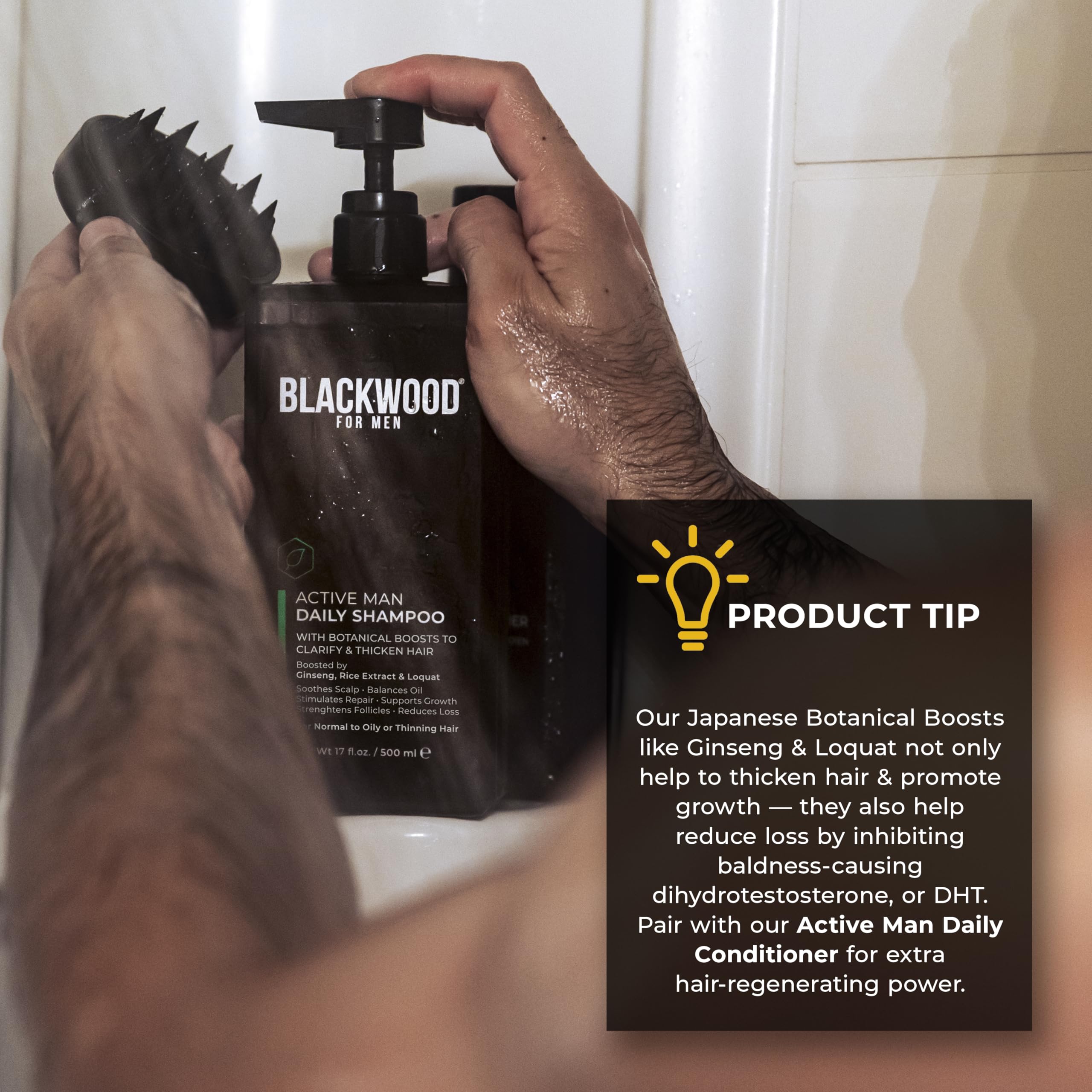 Ingredient focus on ginseng and aloe vera in Blackwood For Men formula