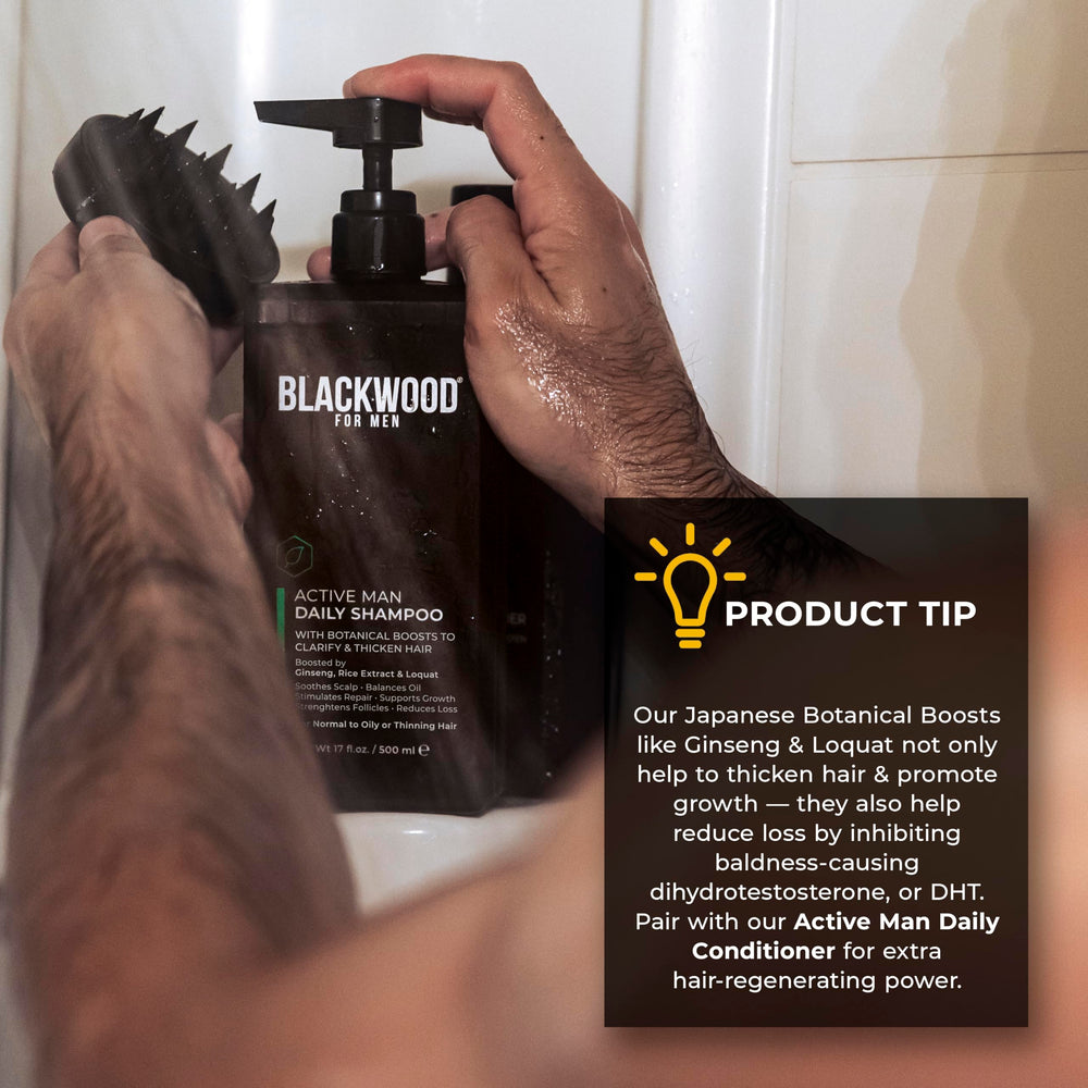 Ingredient focus on ginseng and aloe vera in Blackwood For Men formula