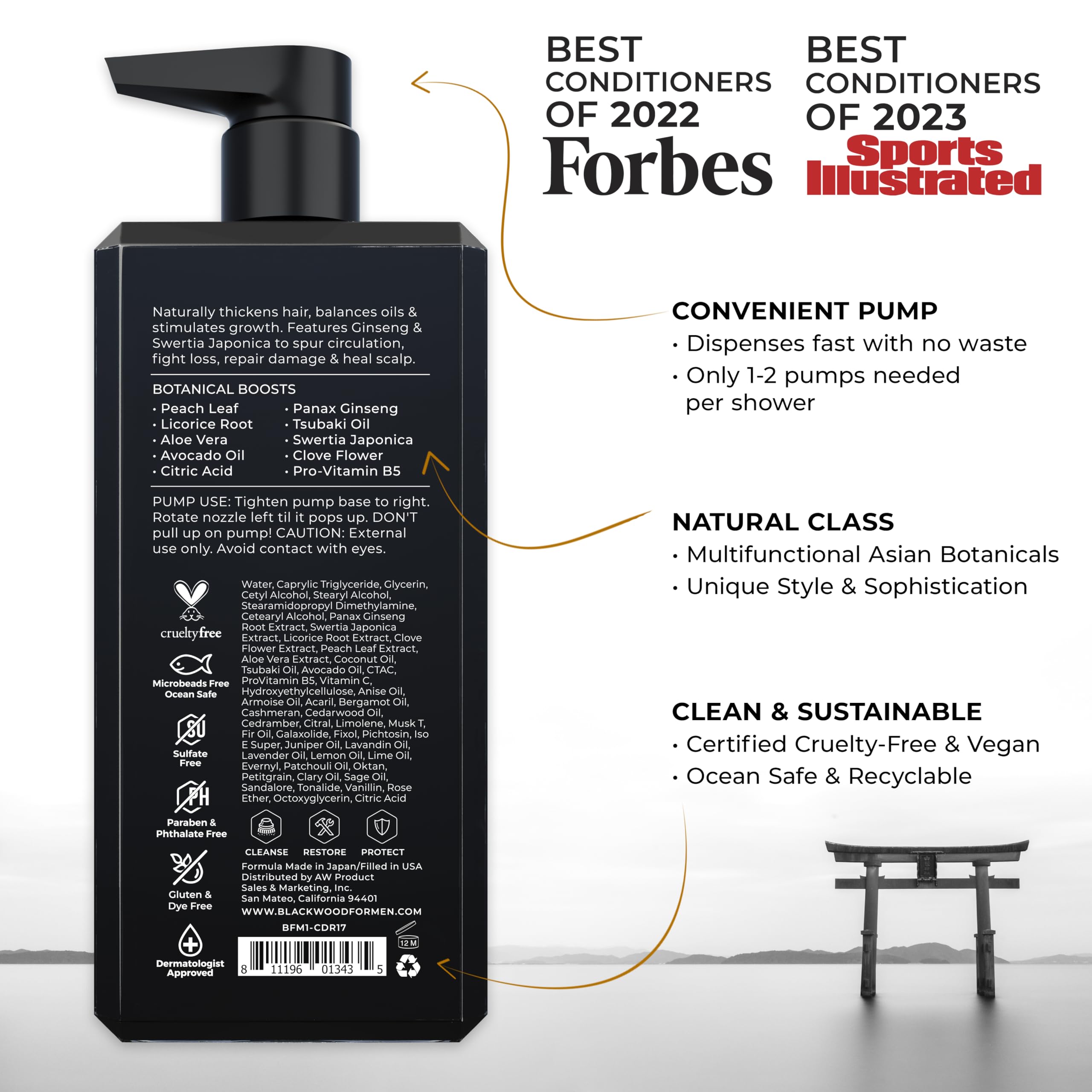 Blackwood For Men Active Man Conditioner bottle pour enables easy application.