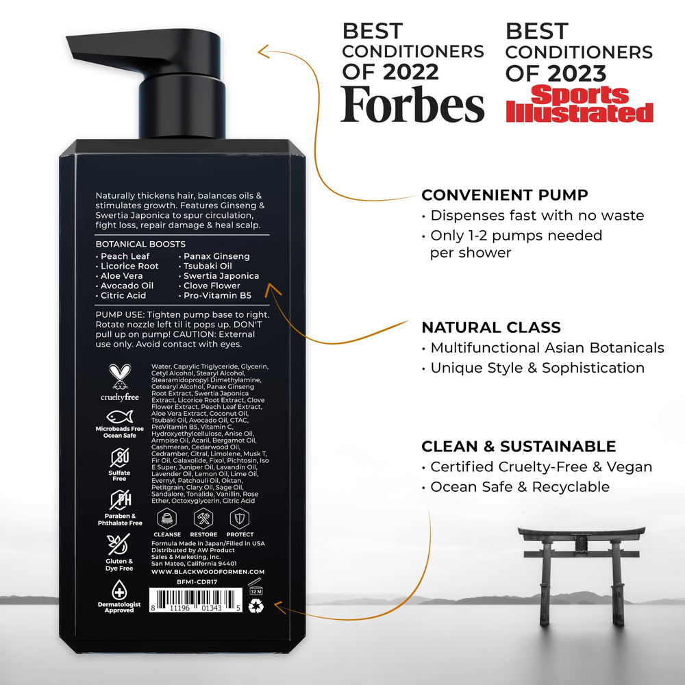 Blackwood For Men Active Man Conditioner bottle pour enables easy application.