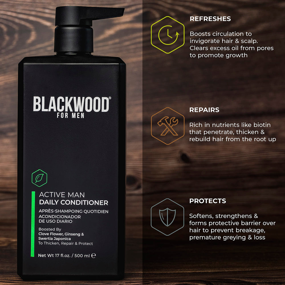 Blackwood For Men dandruff-relief conditioner for a calmer scalp.