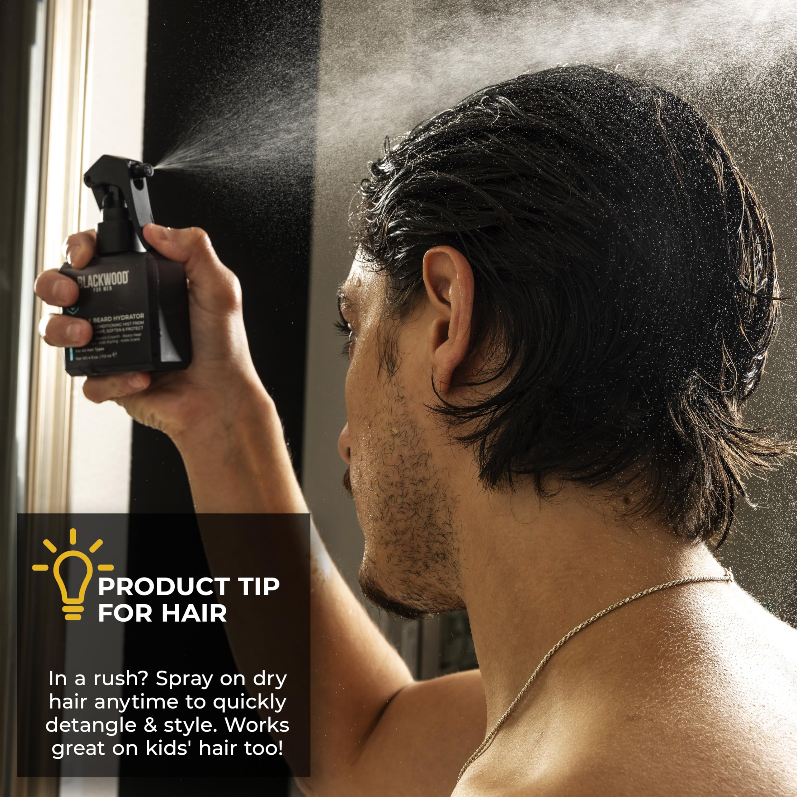 Blackwood For Men natural beard conditioner spray shapes without greasiness