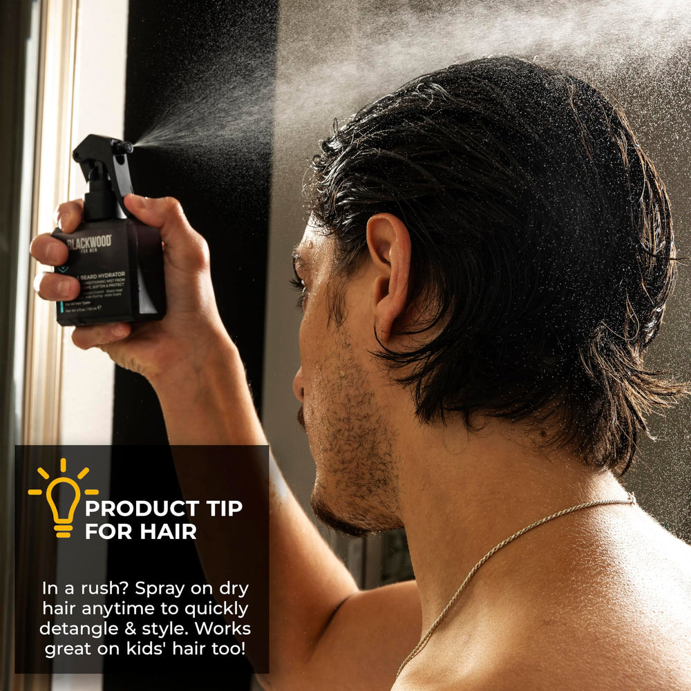 Blackwood For Men natural beard conditioner spray shapes without greasiness