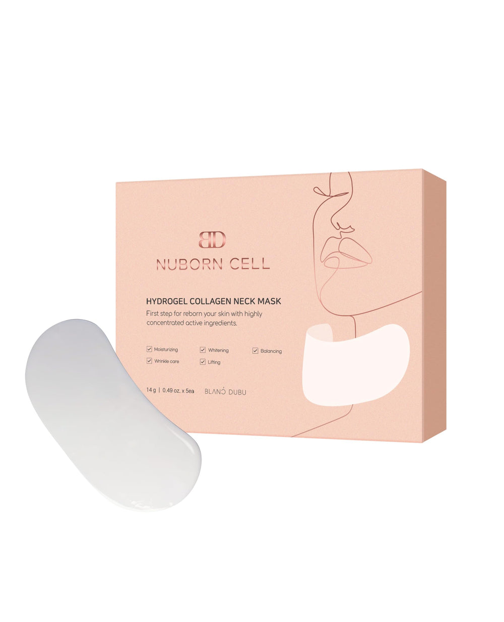 BLANC DUBU Nuborn Cell Hydrogel Neck Mask pack seals moisture for a refreshing glow