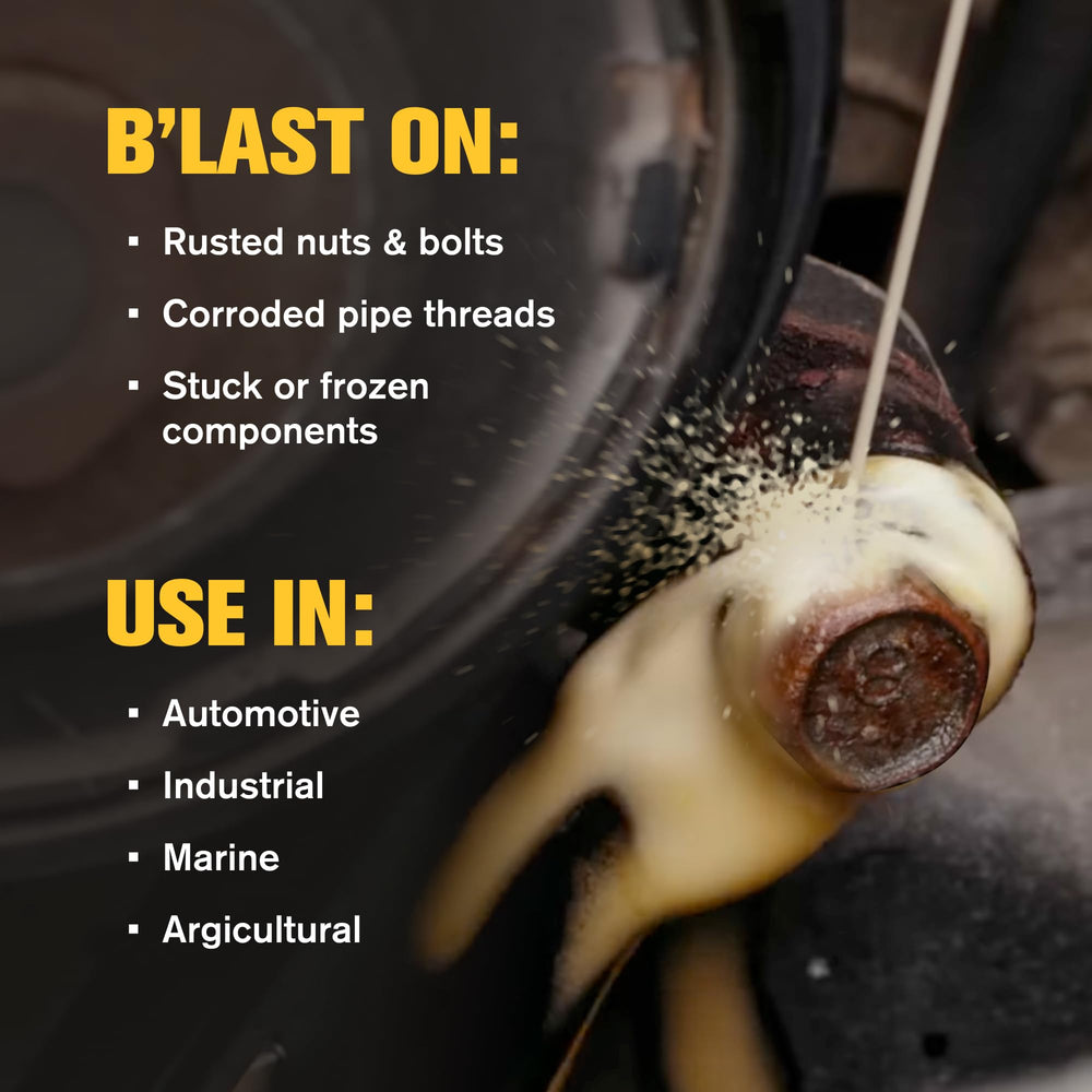 Blaster PB flow-control spray reaches tight spaces with controlled application.