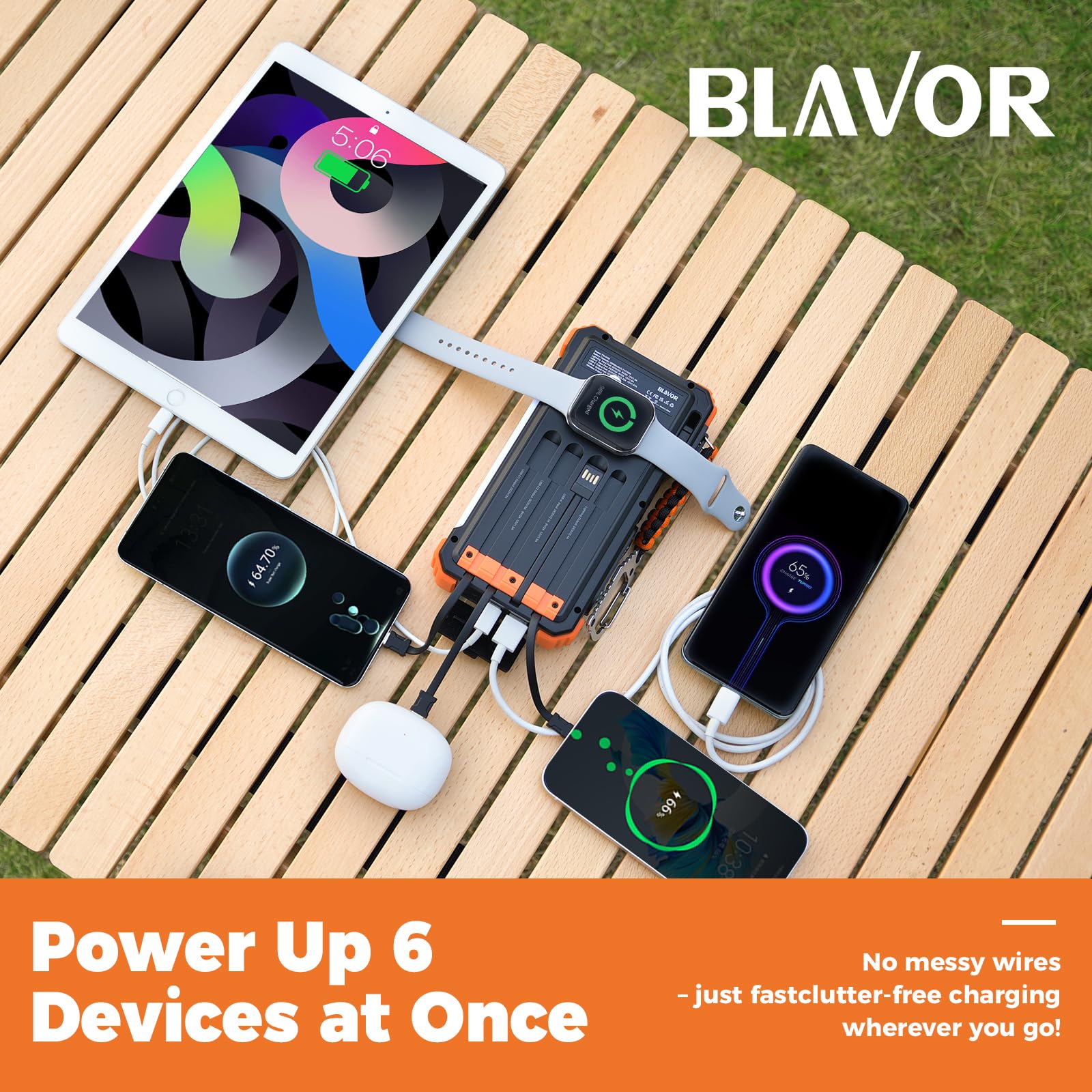 BLAVOR built-in cables four types ready for versatile charging
