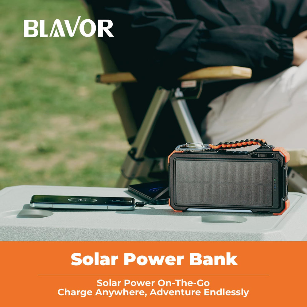 BLAVOR compact charger ready for camping, hiking, or emergencies