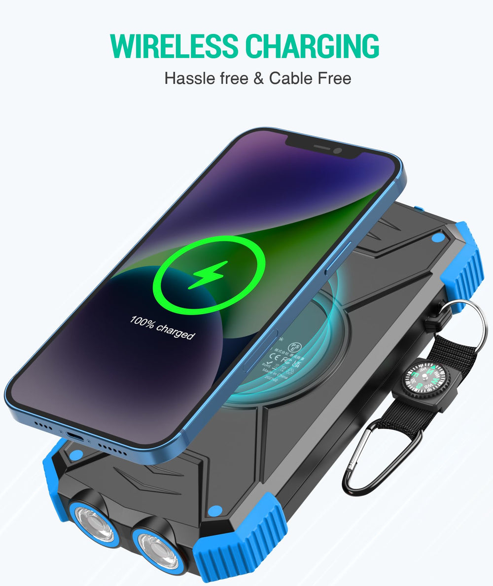 BLAVOR solar power bank 20W USB-C port for fast charging on the move.