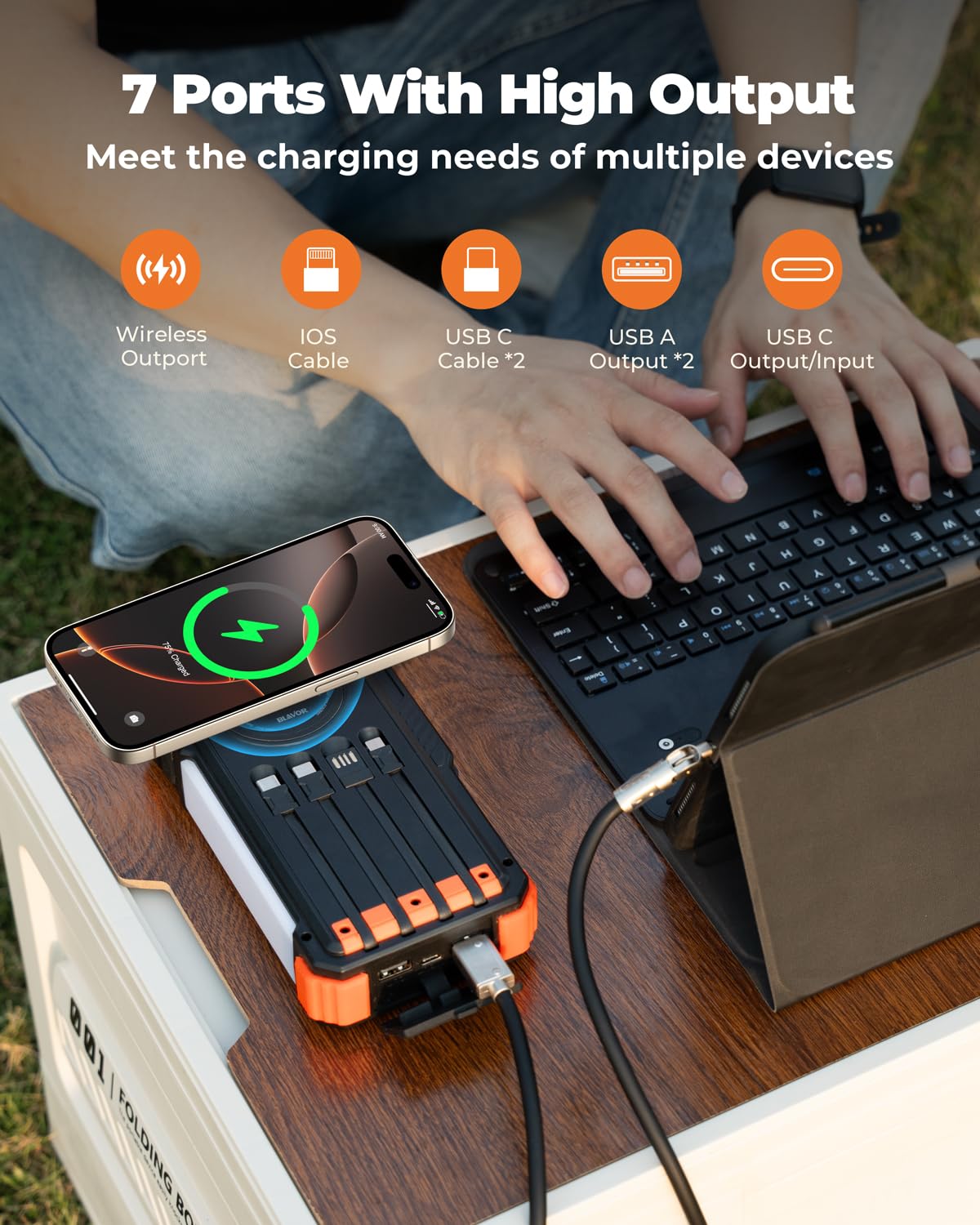 BLAVOR camping light integrated in power bank providing bright illumination outdoors