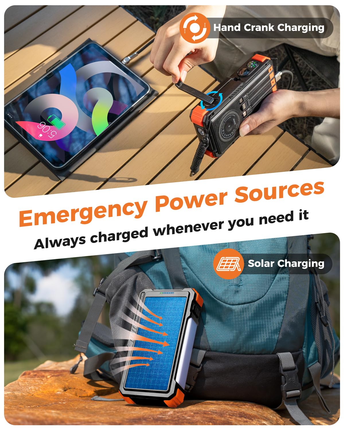 BLAVOR power bank showing USB-C and USB-A ports for versatile charging options