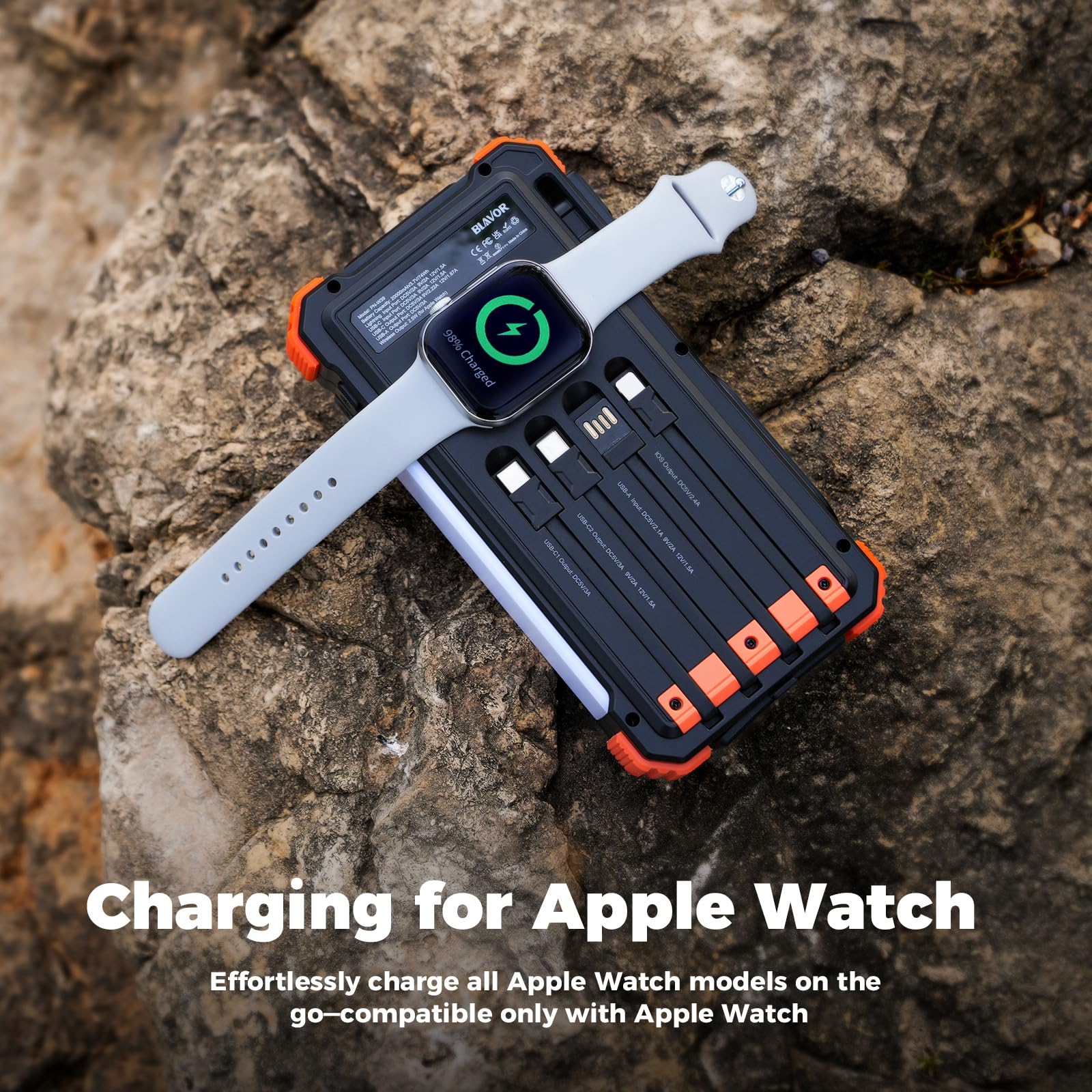 BLAVOR USB-C and USB-A ports powering devices quickly