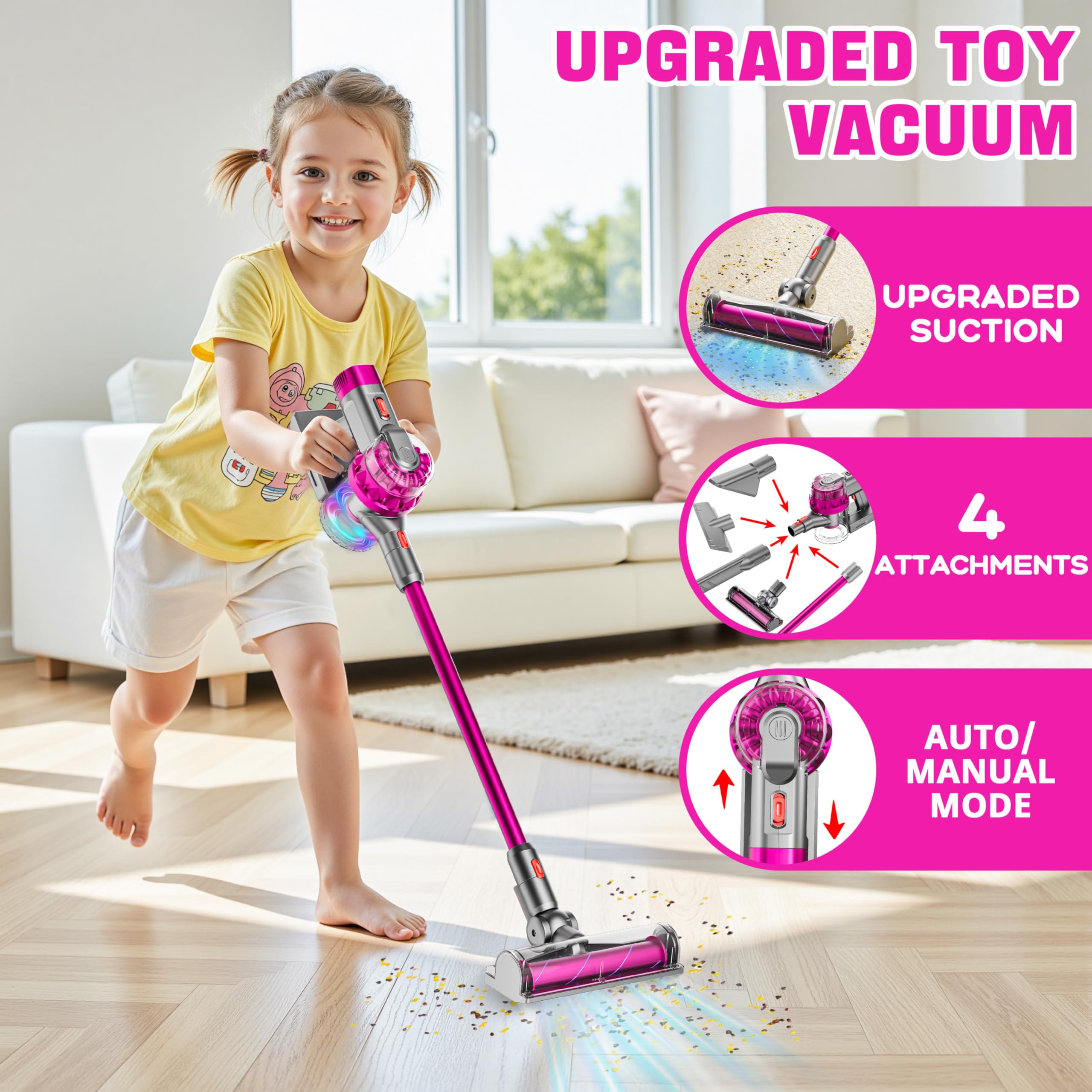 BLAXTEM roller attachment aids quick surface cleaning during imaginative play.