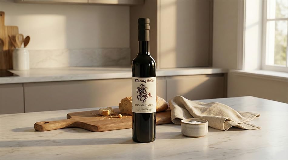 Blazing Bella bread dipping balsamic perfects a simple appetizer.