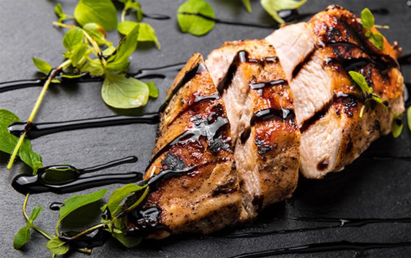 Blazing Bella meat finish balsamic adds glossy, savory glaze.