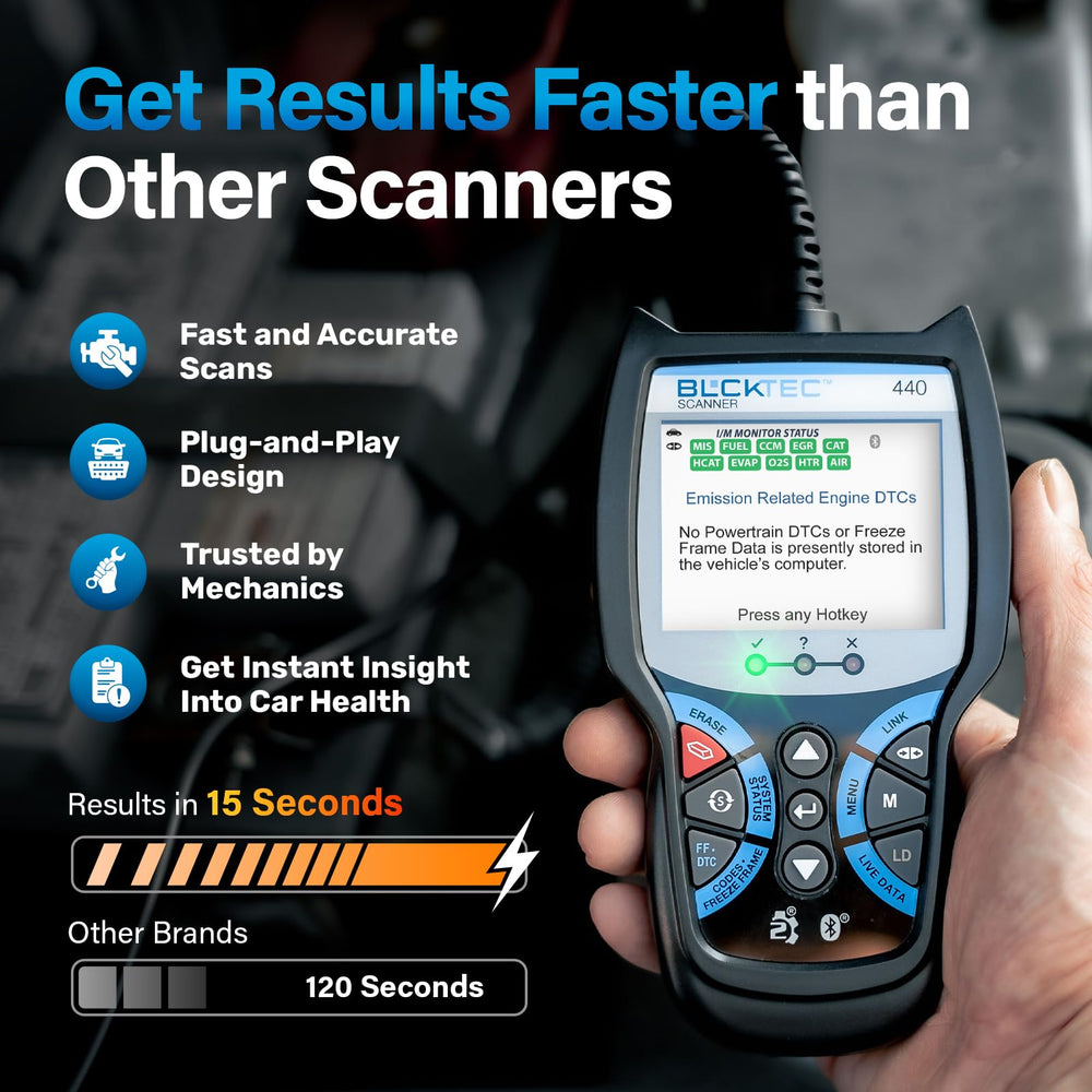 BLCKTEC 440 live data graph displays real-time engine performance.