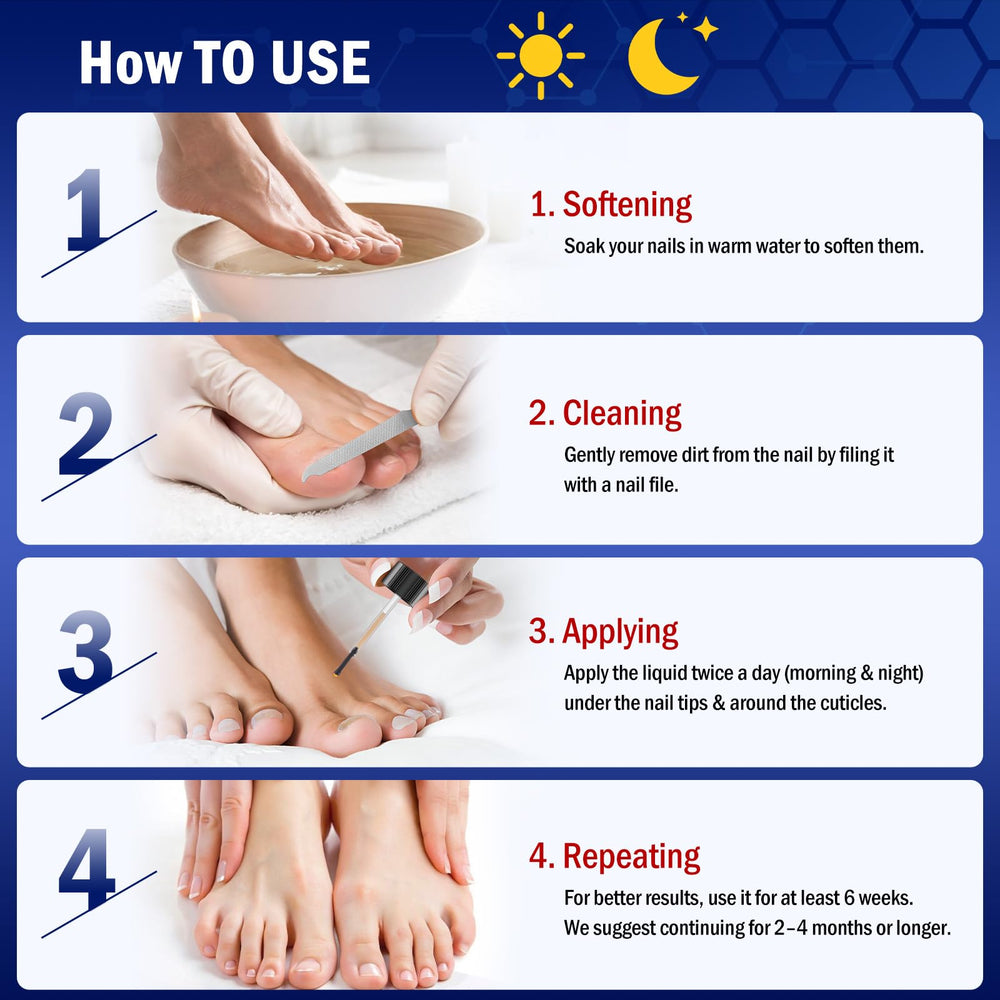 Bldaxn Toe Nail Fungus Renewal illustration of nail bed support and growth.