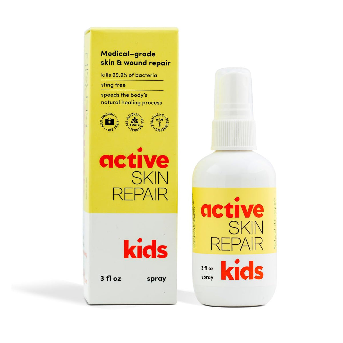 BLDG ACTIVE Active Skin Repair Kids First Aid Spray 3oz bottle for minor skin irritations