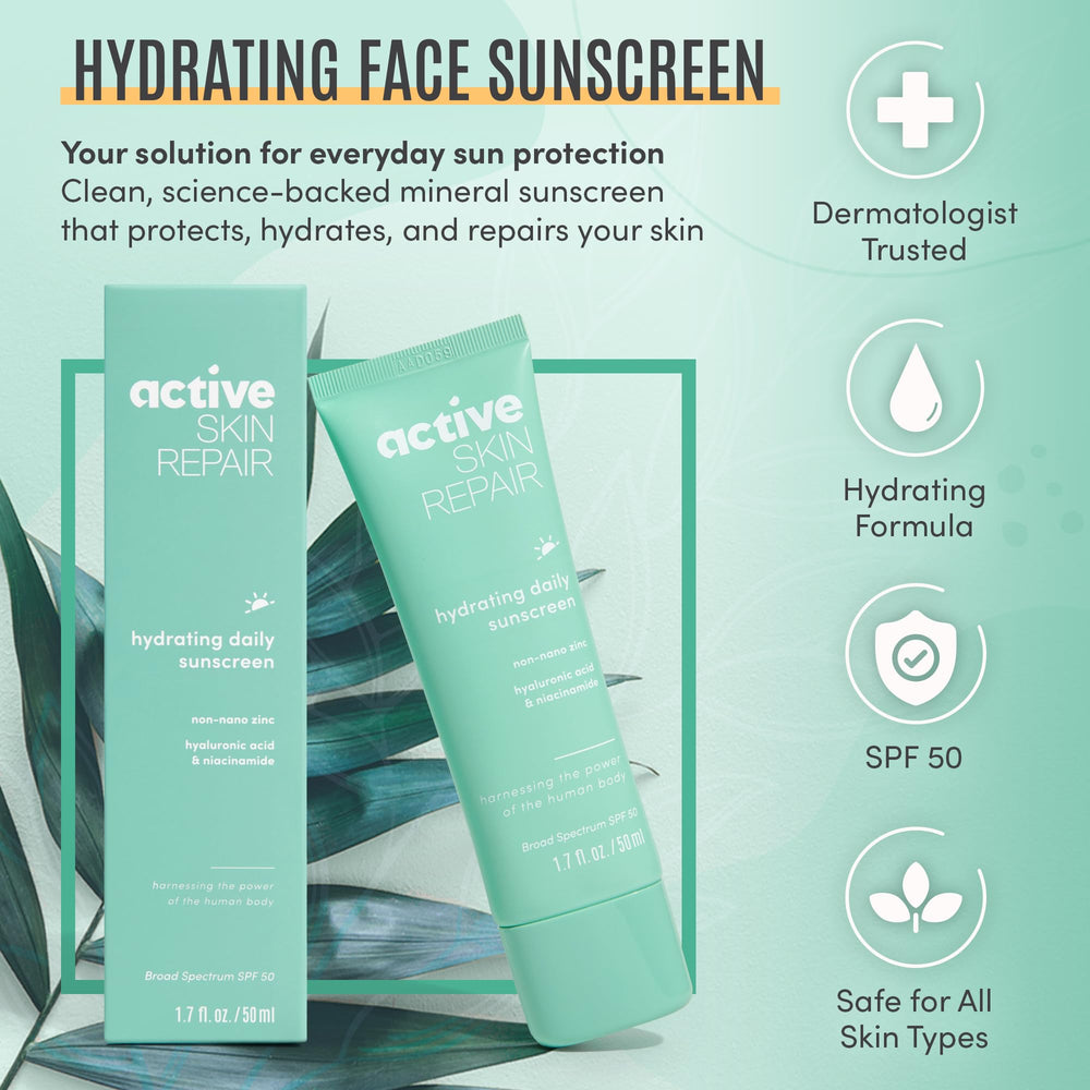 BLDG ACTIVE lightweight sunscreen on hand implies quick absorption and everyday wear.