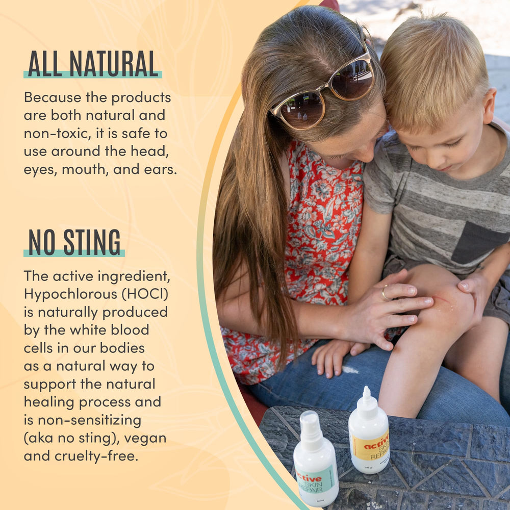 BLDG ACTIVE Active Skin Repair label details emphasize no steroids or harsh chemicals