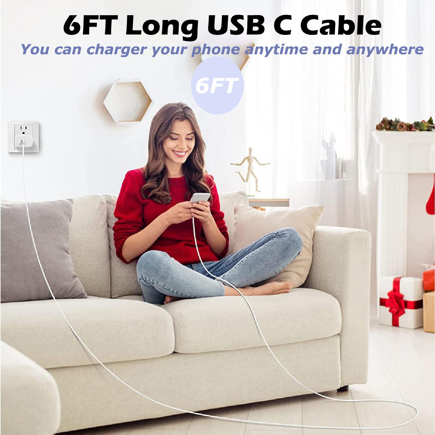 Blduzn durable nylon braided cable endures many bends