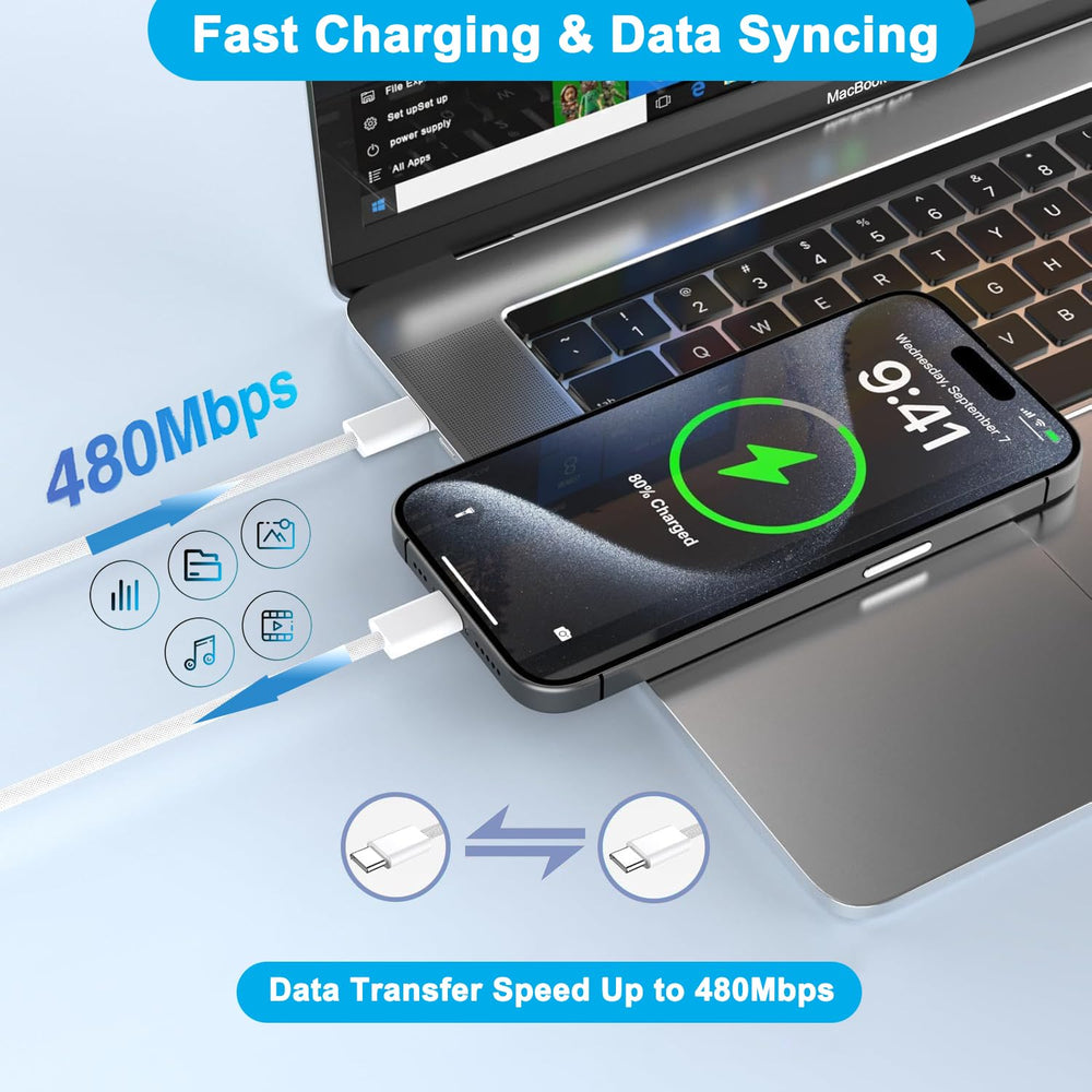 Blechmeki data transfer up to 480 Mbps via USB-C to C cable.