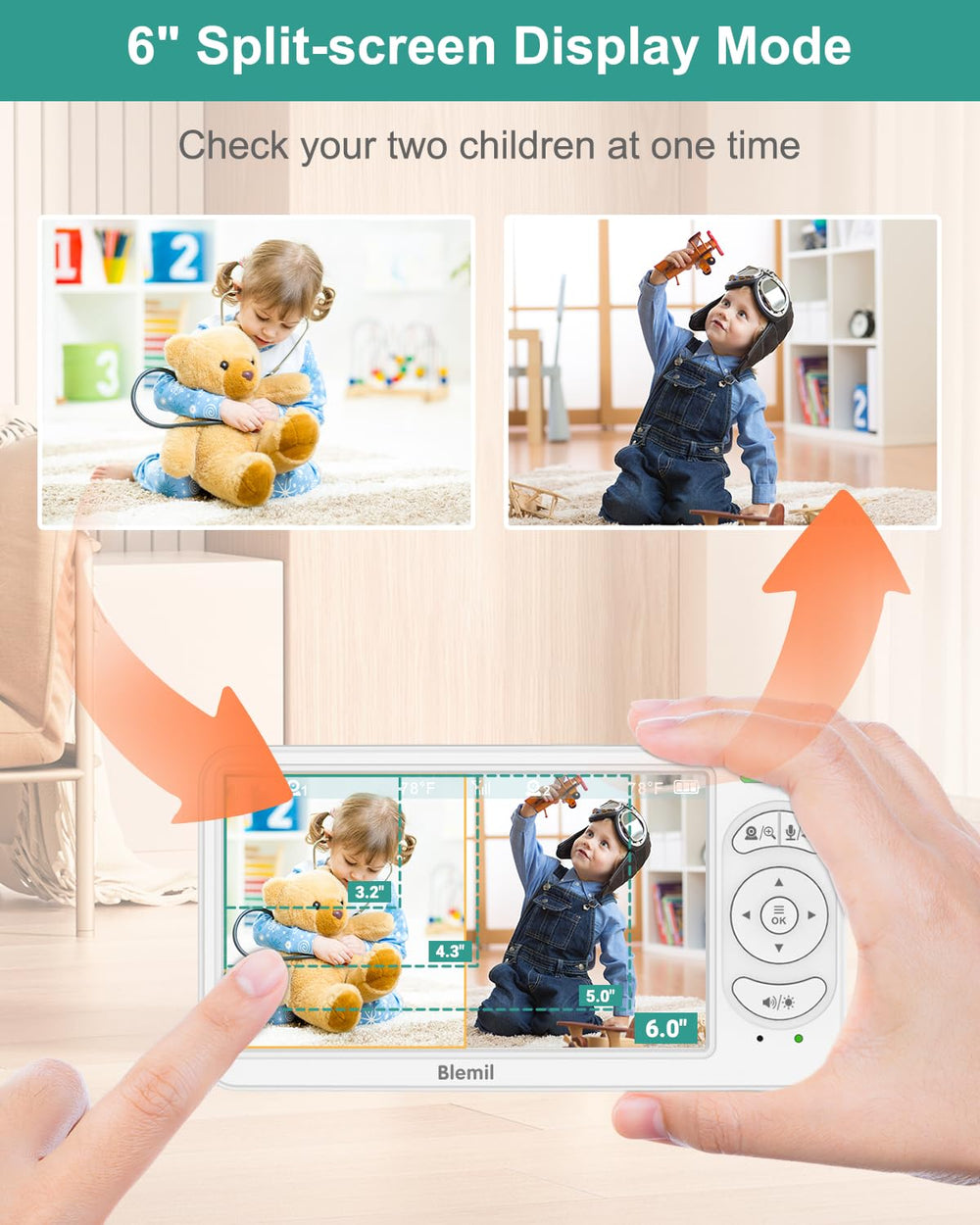Blemil dual cameras provide wide-angle monitoring from multiple angles