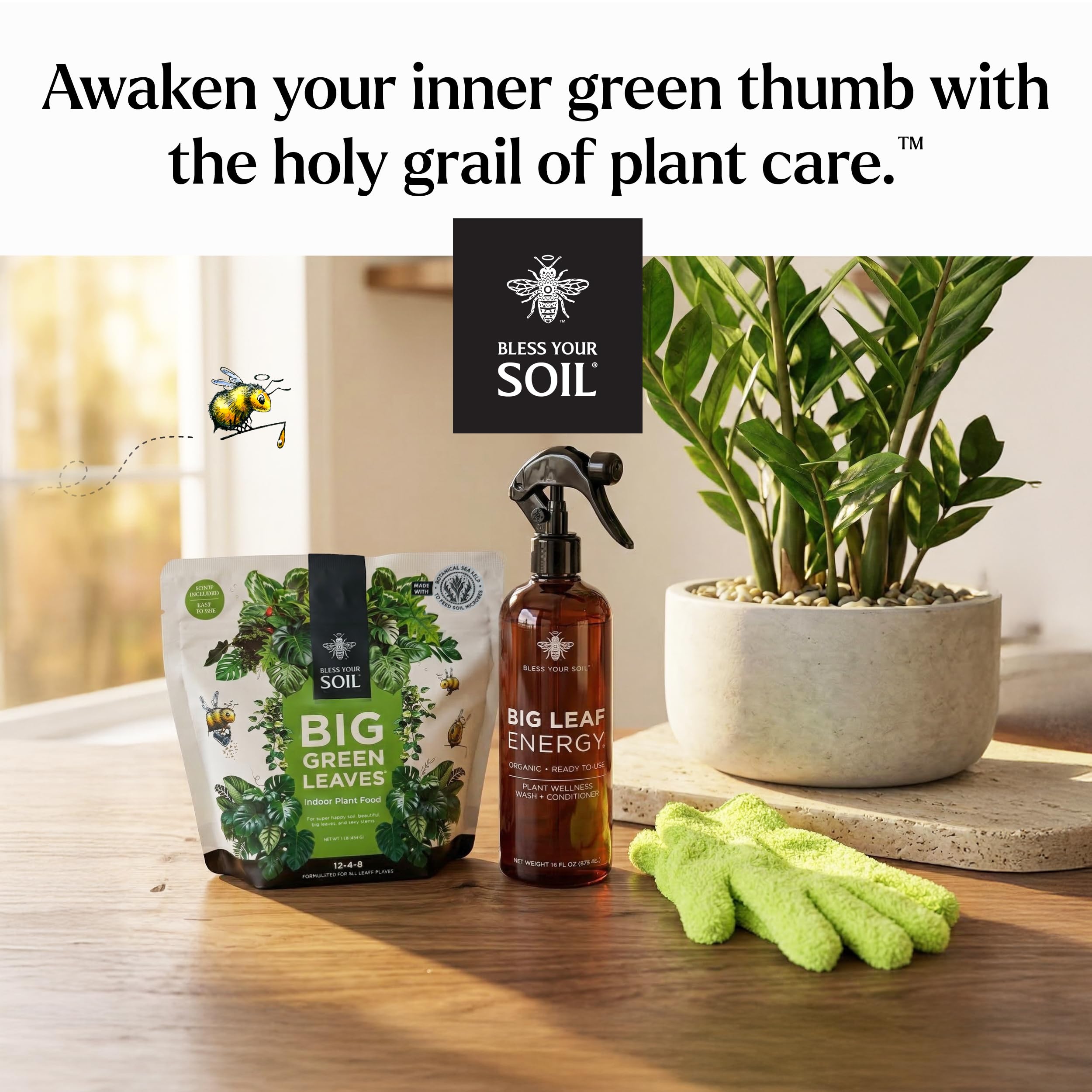 BLESS YOUR SOIL recyclable packaging highlights reduced waste and lighter shipping.